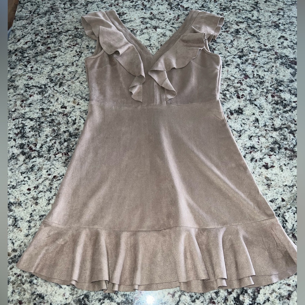 Suede Look Mini Dress